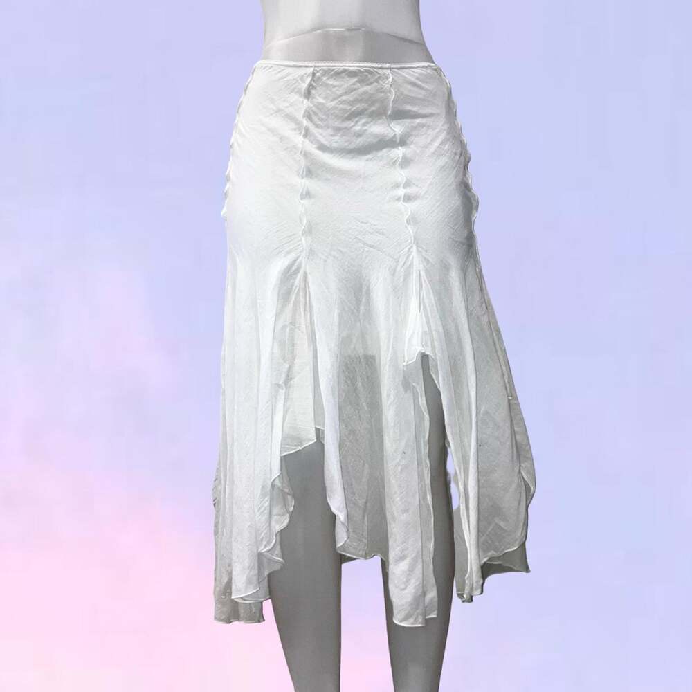 Fairycore asymmetrical hankerchief midi skirt